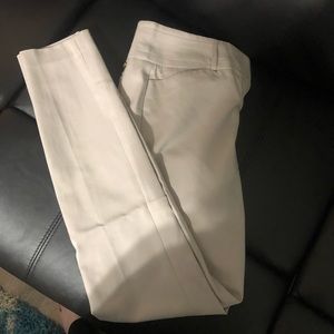 Cream cropped dress pants
